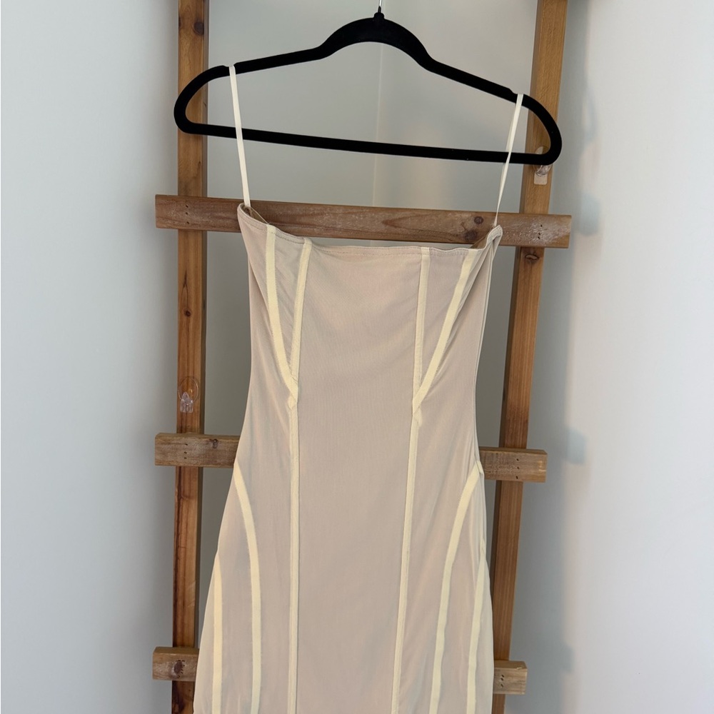 JLUXLABEL Strapless Nude Mini Dress - Picture 2 of 6